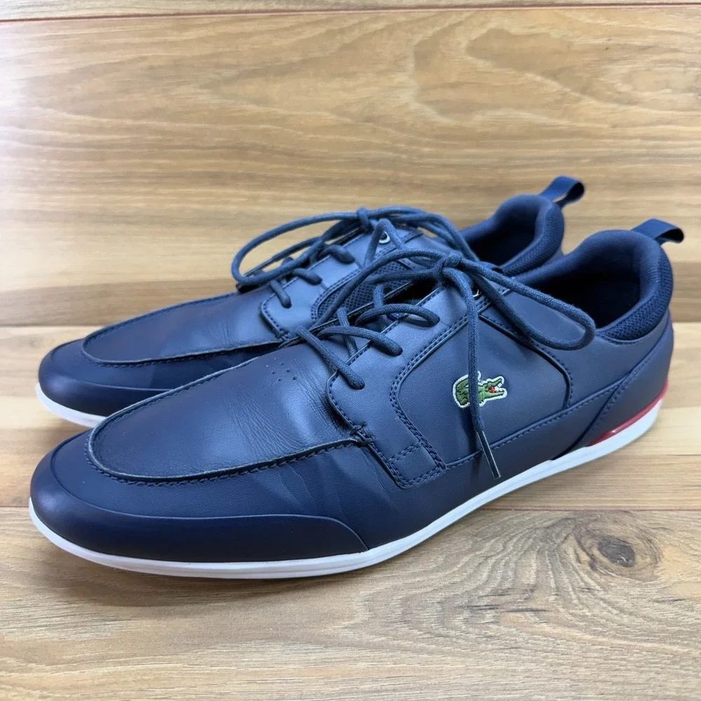 Lacoste Marina Casual Sneakers Mens 12 Navy Blue Lifestyle Everyday Travel